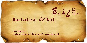 Bartalics Ábel névjegykártya